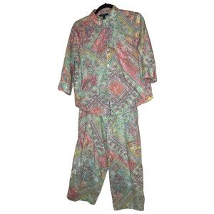 Ralph Lauren 2 piece pastel paisley lounge set